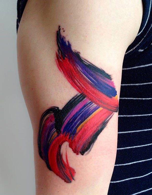 Brilliant Strokes of paint water color sleeve tattoos for guys