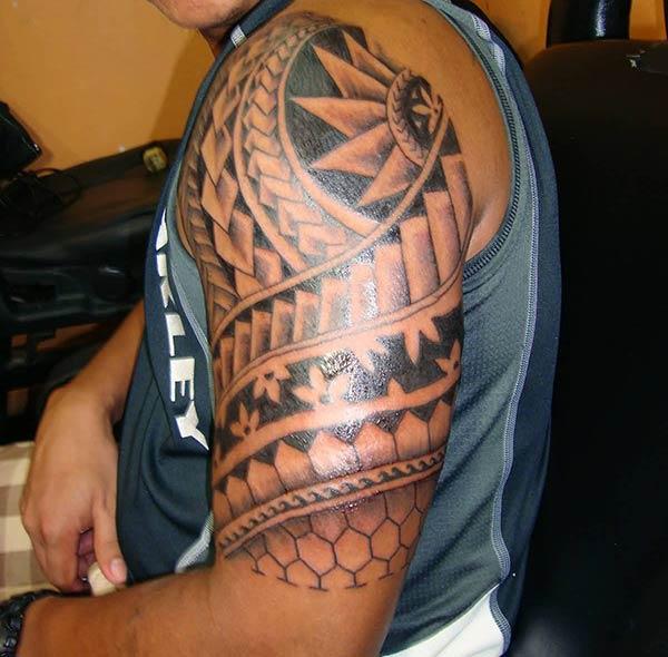 Delightful looking Filipino tribal tattoo designs on sleeve for Guys
