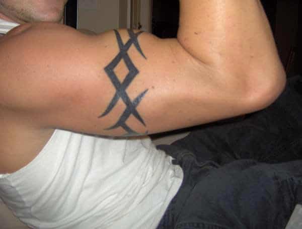 Attractive criss cross armband tattoo ideas for Boys