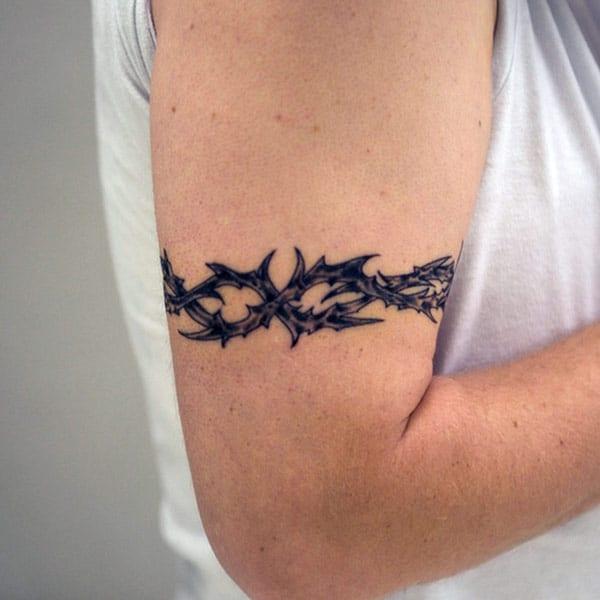 Smashing thorn wire armband tattoo designs for Boys