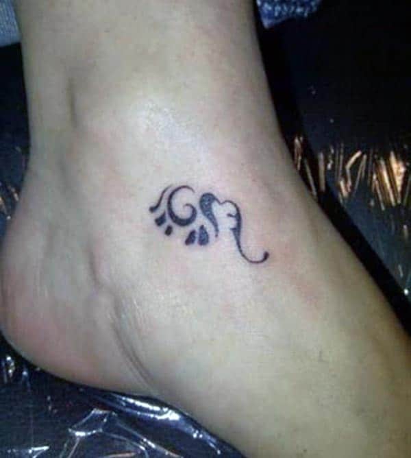 Cool fine lines elephant tattoo ideas on ankle for Girls