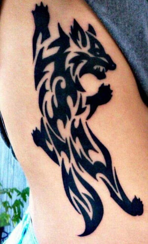 Prepossessing ferocious tribal wolf tattoo ideas on the side for Girls and women
