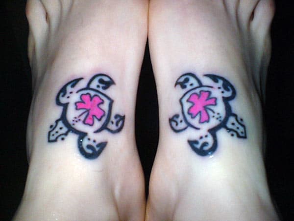 Pretty tiny Turtle tattoo design on foot for Women