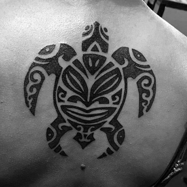 Graceful Enata on turtle Polynesian tribal tattoo ideas for Women on back