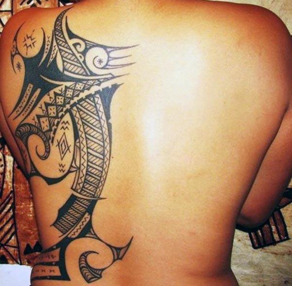 Intense black beautiful Samoan tribal tattoo ideas for Girls and women