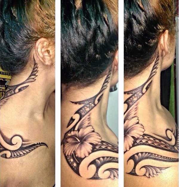 Brilliant and amazing Samoan tribal tattoo ideas on neck for Girls and women