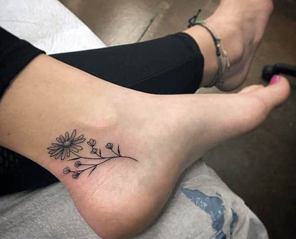 graceful floral ankle tattoo designs for girls and ladies