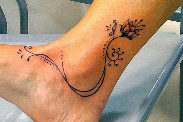 heavenly floral ankle tattoo ideas for girls and women
