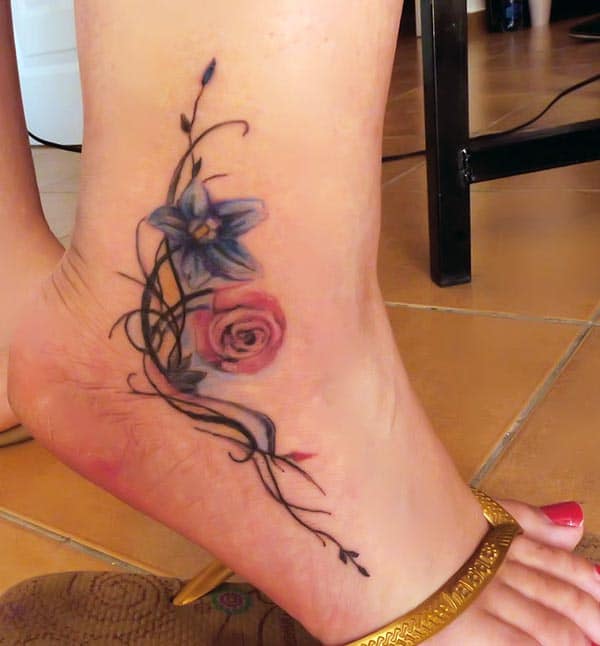 awe-inspiring realistic ankle tattoo ideas for Ladies