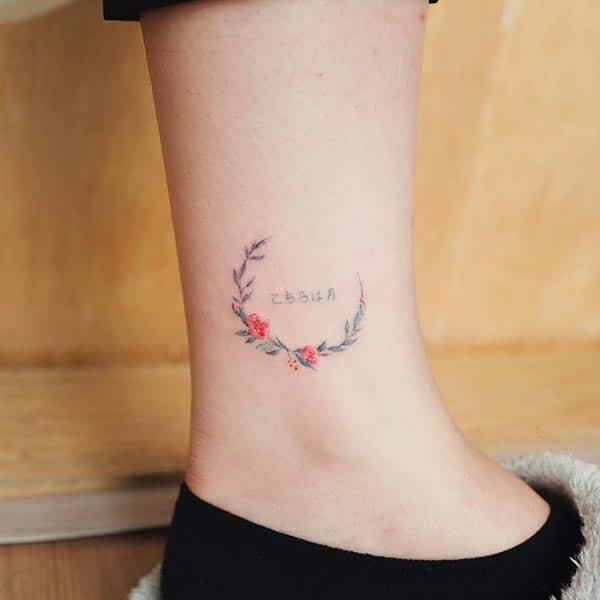 delightful floral ankle tattoo ideas for girls and ladies