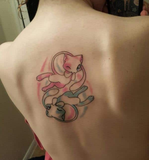 adorable cartoon character tattoo ideas on back for girls 