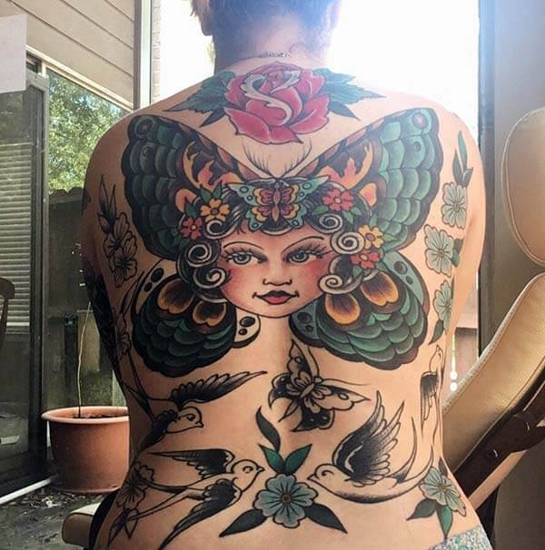 mind blowing tattoo art designs on back for girls and ladies