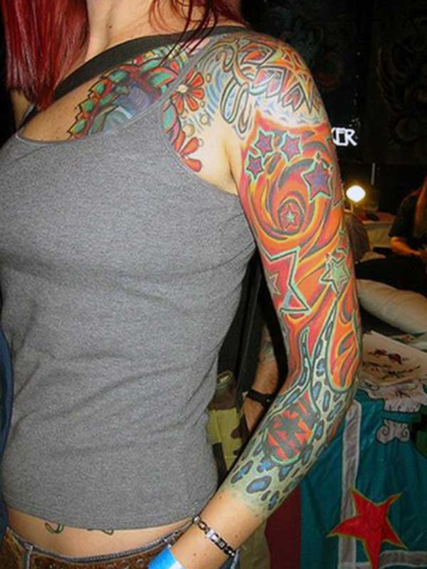 exquisite vibrant multi designed arm tattoo ideas for Ladies