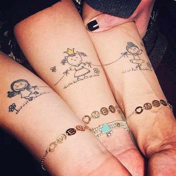 sweet best friend tattoo ideas on forearm for Girls