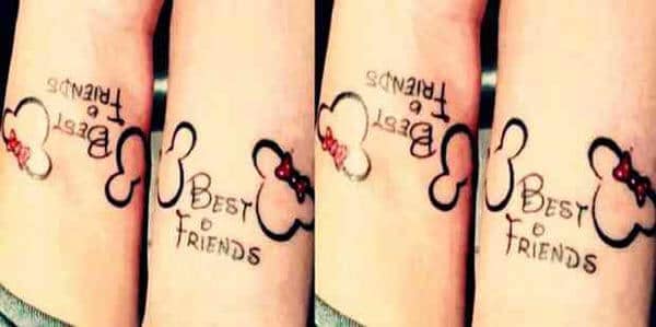 Endearing best friends tattoo ideas on wrist for girls