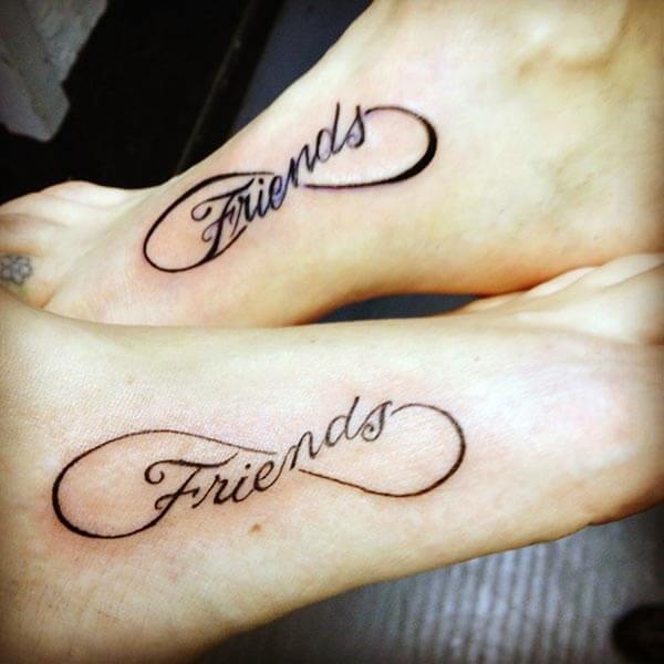 lovely infinite friends loop tattoo ideas on feet