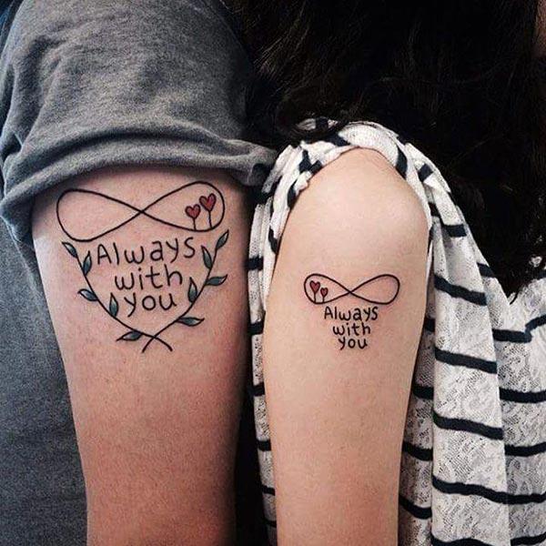 A simple awesome couple tattoo design for lovers