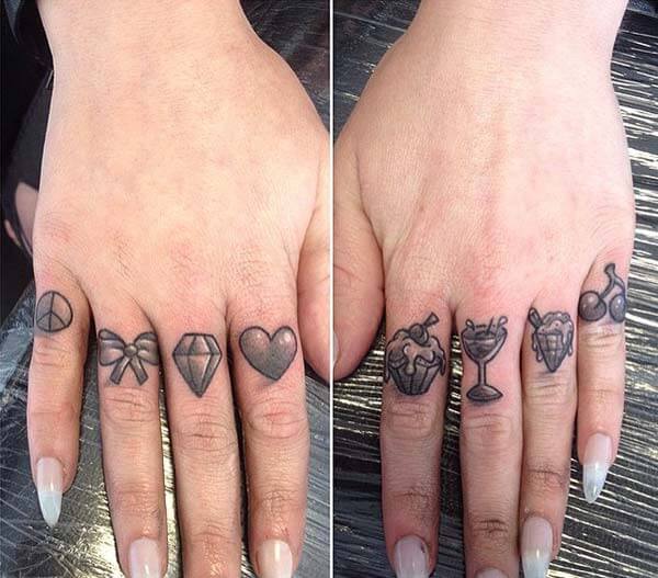 Trendy finger tattoo design for women