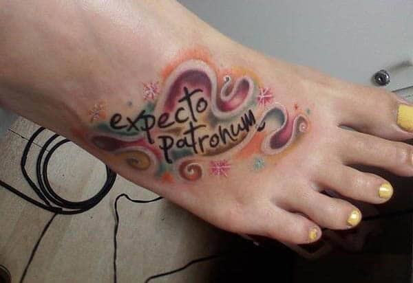 A magical foot tattoo design for Ladies