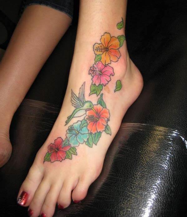 A heartwarming foot tattoo design for Girls