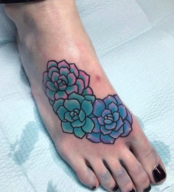 A stylish foot tattoo design for women