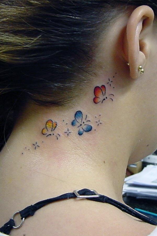 A cute neck tattoo design for girls and ladies