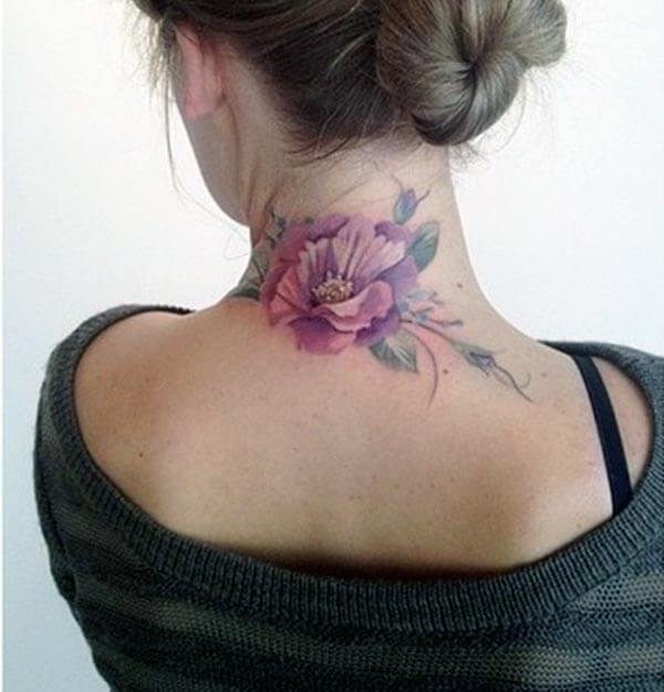 A mesmerizing neck tattoo design for girls and ladies