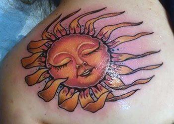 Sun Tattoo Design for Women