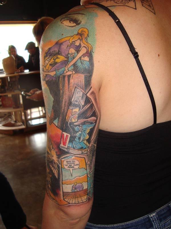 A stunning half sleeve tattoo design for girls and women