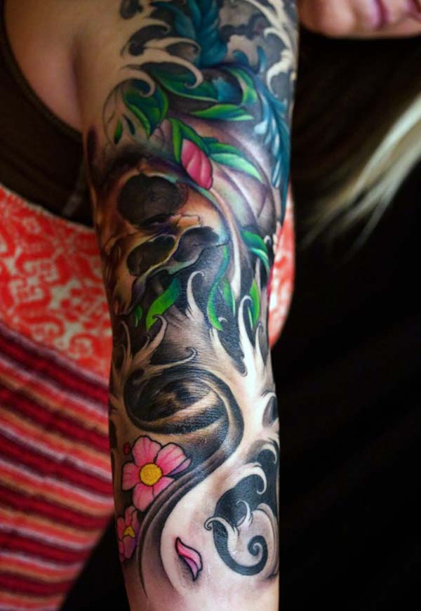 A graceful Japanese tattoo design for girls and women on forearm